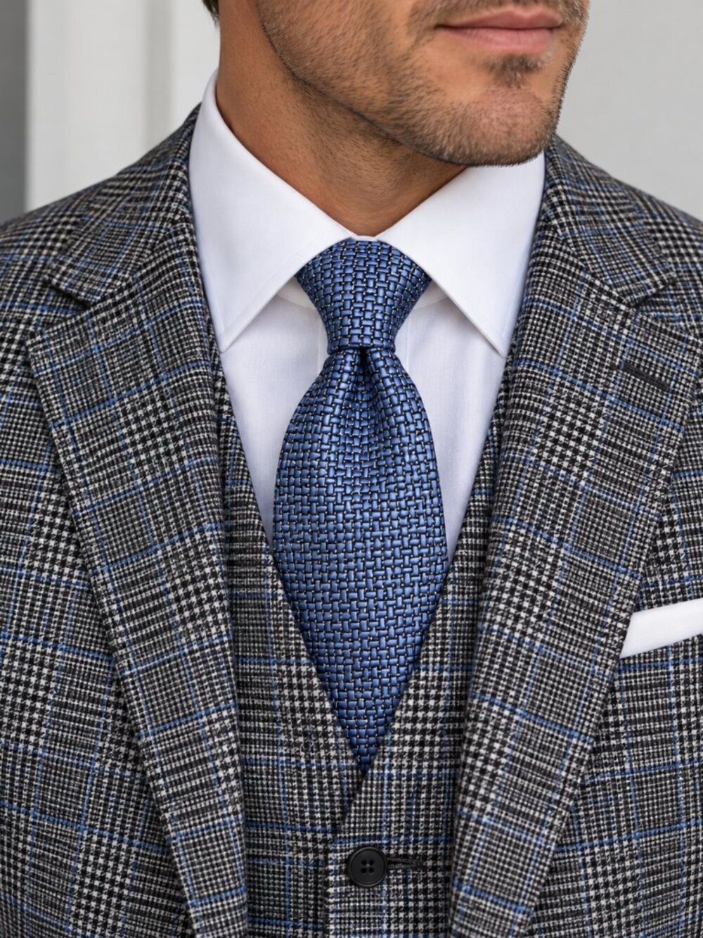 Classic! Jos. A. Bank Signature Collection Blue Basketweave Silk Tie
